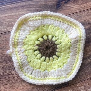 Handmade Large Crochet Sunflower Coaster